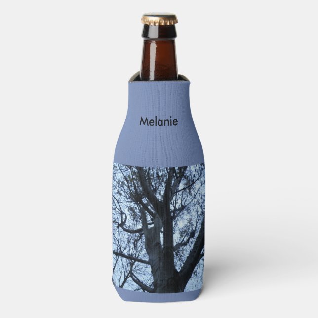 Tree Silhouette Photograph Custom Bottle Cooler (Bottle Front)