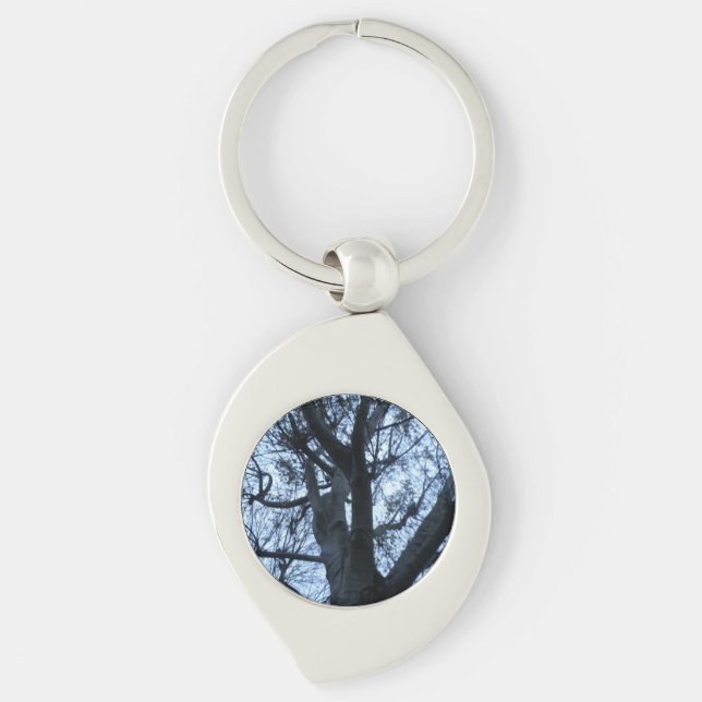 Tree Silhouette Photograph Keychain (Front)