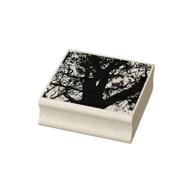 Tree Silhouette Photograph Wood Art Stamp (Stamp)
