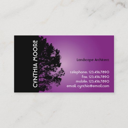 Customizable Tree Silhouette - Purple Business Card