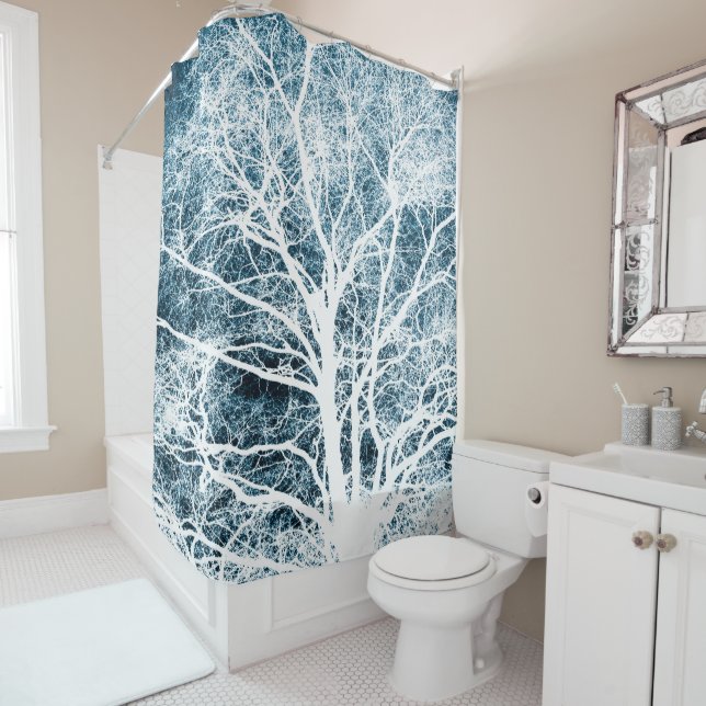 Tree silhouette shower curtain (In Situ)