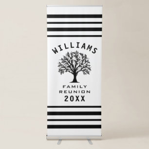 Tree Silhouette Summer Vacation Family Reunion Retractable Banner