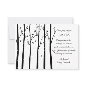 Tree Silhouette Sympathy Thank You Card