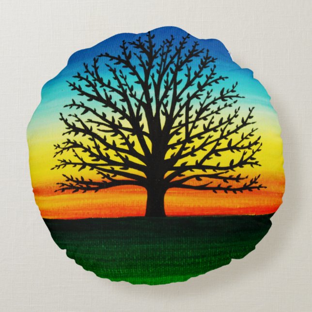 Tree silhouette throw cushion (Back)