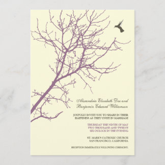 Tree Silhouette Wedding Invitation (lavender)