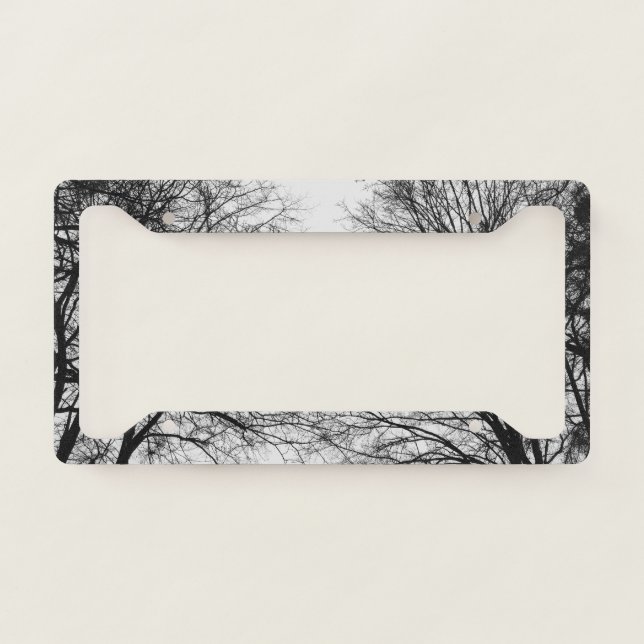 Tree Silhouettes #1 #minimal #wall #decor #art  License Plate Frame (Front)