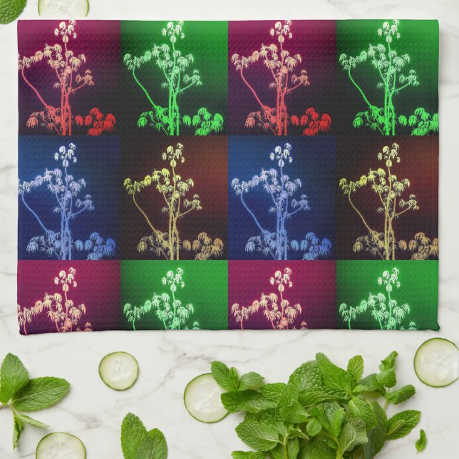 Tree Silhouettes in Four Seasons Kitchen Towels (Folded)