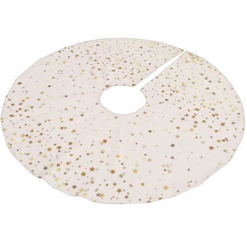 Tree Skirt_Gold Stars Brushed Polyester Tree Skirt