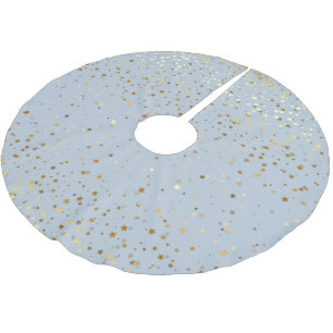 Tree Skirt-Gold Stars Brushed Polyester Tree Skirt