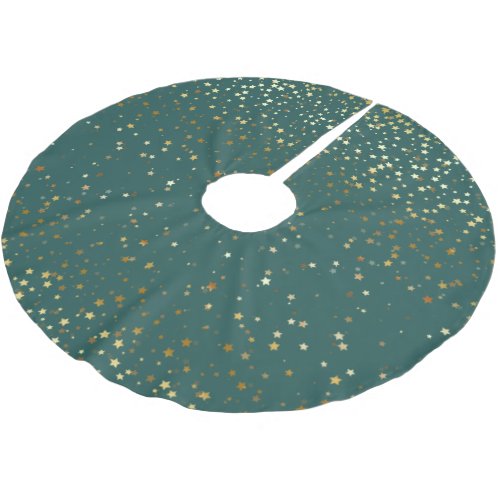 Tree Skirt_Gold Stars Brushed Polyester Tree Skirt