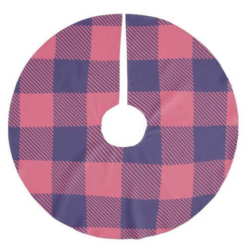 Tree Skirt Hot Pink Magenta Indigo Buffalo Plaid