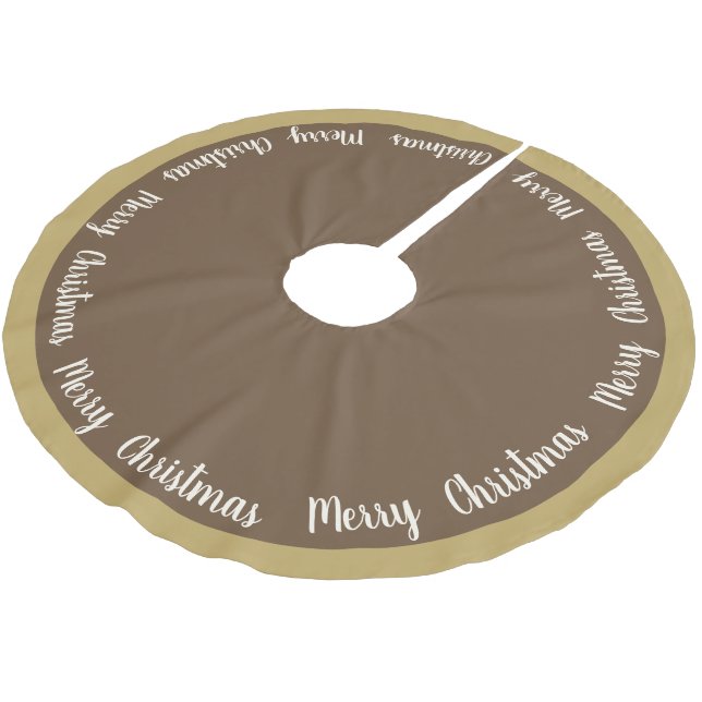 Tree Skirt-Merry Christmas Brushed Polyester Tree Skirt (Angled)