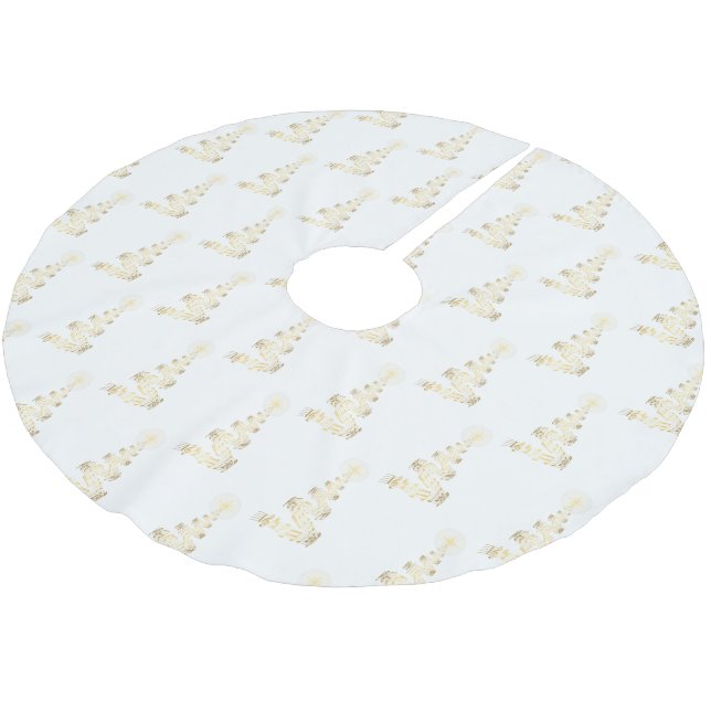 Tree Skirt-Music Notes Tree Brushed Polyester Tree Skirt (Angled)