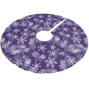 Tree Skirt-Snowflakes-Purple Brushed Polyester Tree Skirt