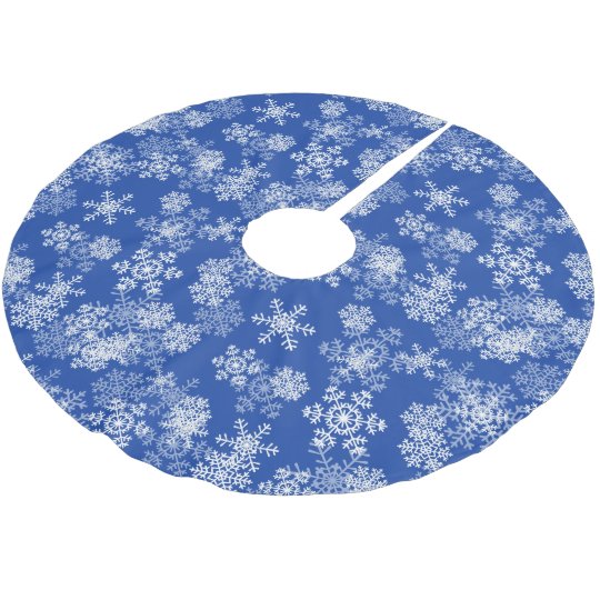 Tree Skirt-Snowflakes-Royal Blue Brushed Polyester Tree Skirt | Zazzle.com