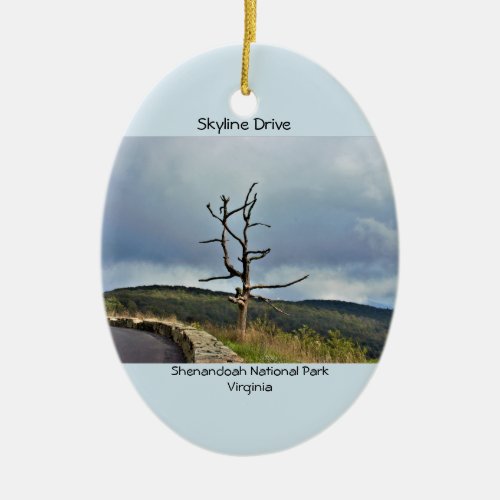 Tree Skyline Drive Ceramic Ornament