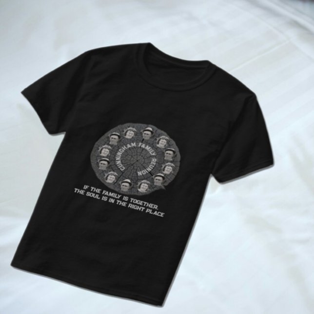 Tree Slice with Family Photo Circles and Quote T-Shirt (Creator Uploaded)