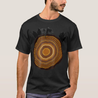 Tree Slice Woods Thicket Tree Rings T-Shirt
