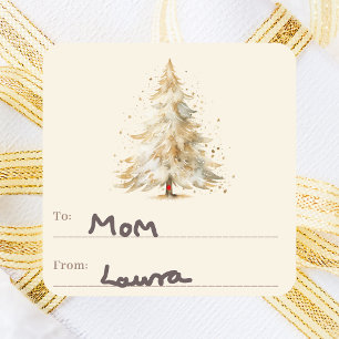 Tree snow cream to from Christmas Square Sticker