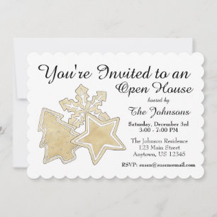 Tree Snowflake Christmas Sugar Cookies Holiday Invitation