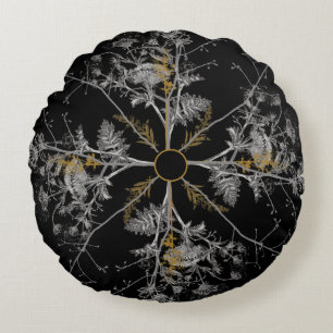 Tree Snowflake Round Pillow