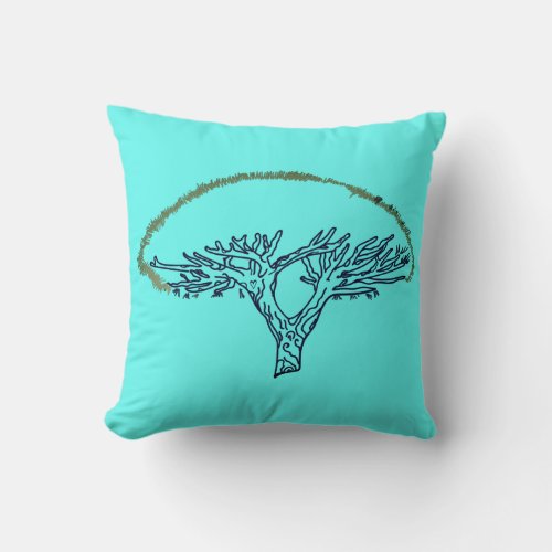 Tree Socotra Dragon Tree Drawing Cushion