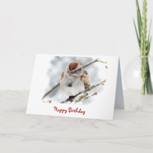 Tree Sparrow Birthday Card