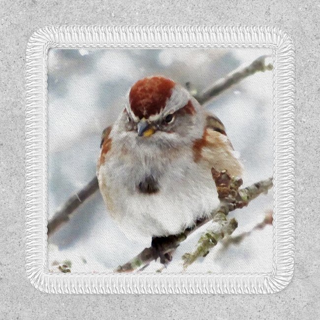 Tree Sparrow in Snow Patch