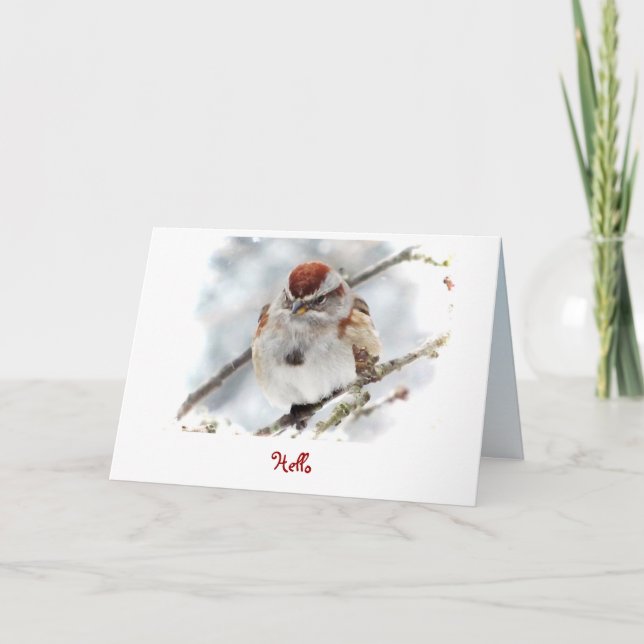 Tree Sparrow Thinking of You Card (Front)