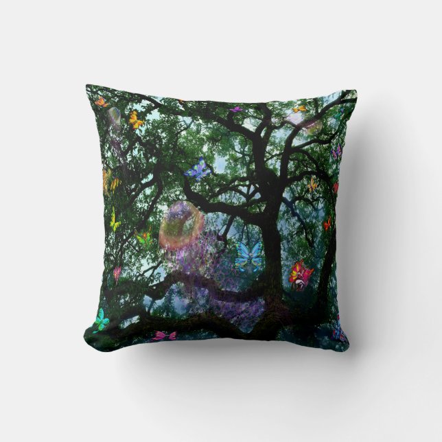 Tree Spirits Throw Pillow (Front)