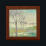 Tree Stand Gift Box<br><div class="desc">Tree Stand II by Jennifer Goldberger. Features trees in muted colors against a green background.</div>