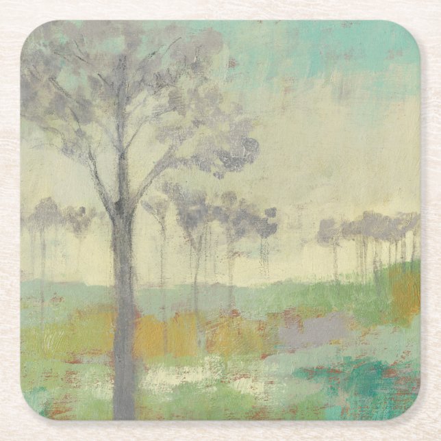 Tree Stand Square Paper Coaster (Front)