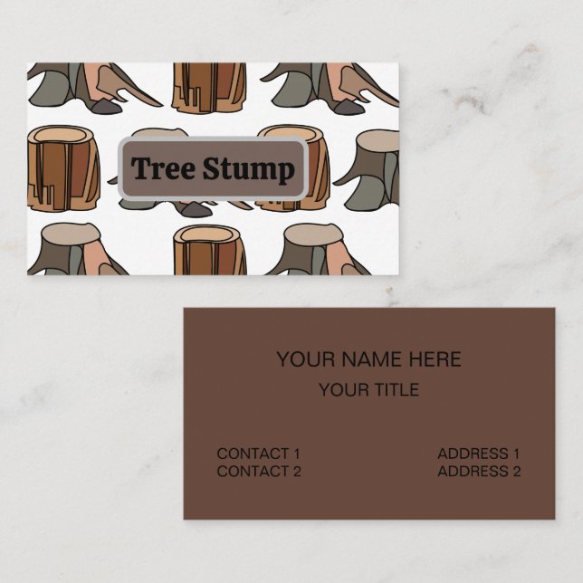 Tree Stump Arborist Tree Surgeon Tree Service Business Card (Front/Back)