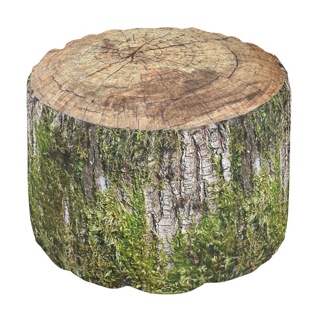 Tree Stump Foot Stool Pouf (Angled Front)