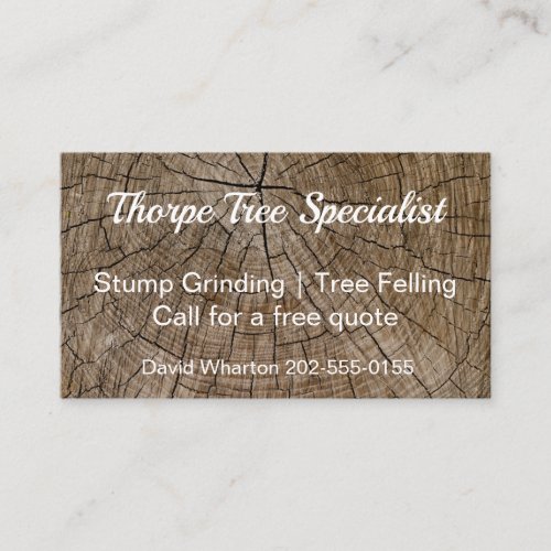 Tree Stump Grinding Arborist Business Card