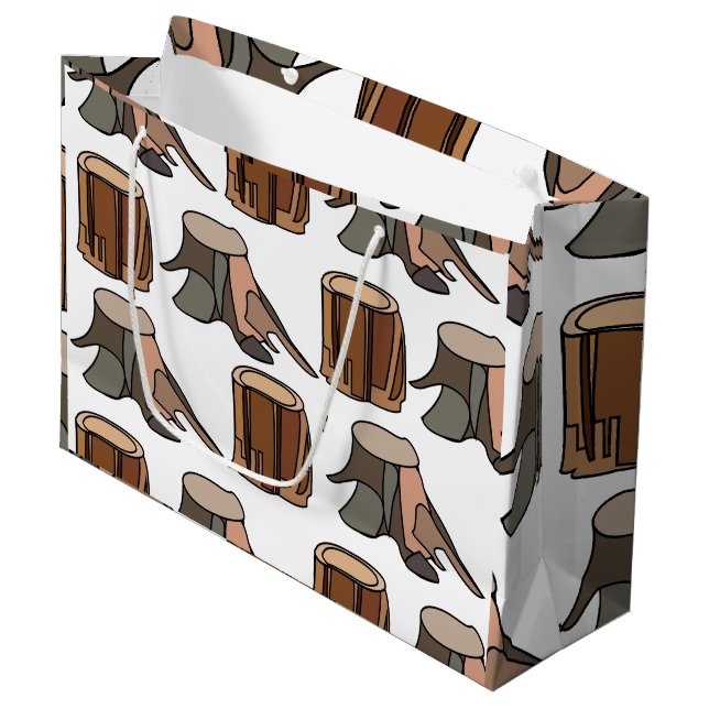 Tree Stump Large Gift Bag (Front Angled)
