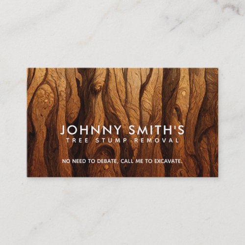 Tree Stump Removal Slogans Business Cards