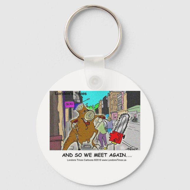 Tree Stump Vs Chainsaw Funny Mugs Cards Gifts Keychain (Front)