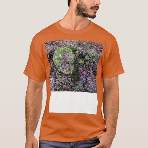 Tree Stump with Moss and Leaves TShirt
