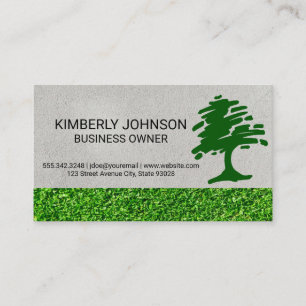 Tree Stylized Logo Lawn Care Business Card