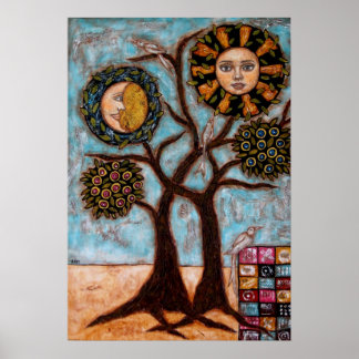 Tree, Sun and The Moon Poster