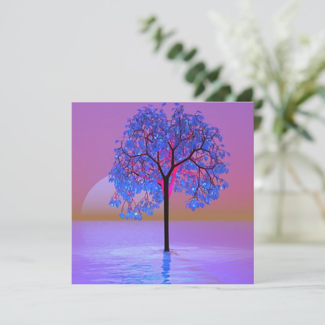 Tree Sunset  Card (Standing Front)