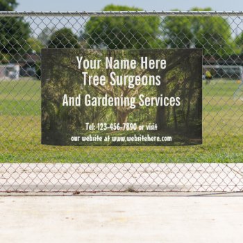 Tree Surgeon And Gardening Services Business Banner by Ricaso_Intros at Zazzle