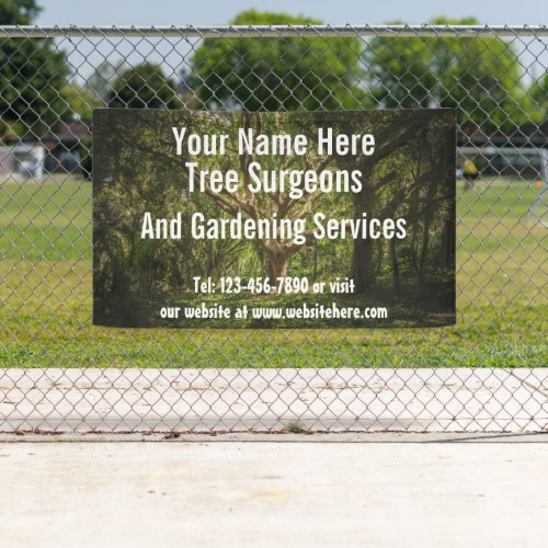 Tree Surgeon And Gardening Services Business Banner