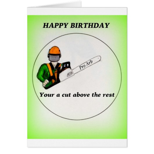 Tree Surgeon Arborist at work present Chainsaw Cards (Front)