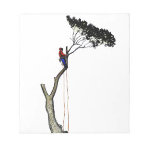 Tree Surgeon Arborist at work present Chainsaw Gif Notepad