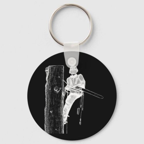 Tree Surgeon Arborist at work present Chainsaw Key Keychain