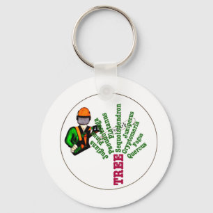 Tree Surgeon Arborist at work present Chainsaw Keychain