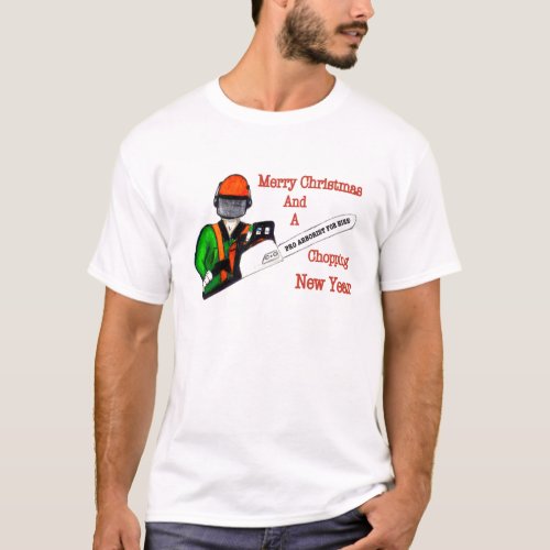 Tree Surgeon Arborist at work present Chainsaw T_Shirt