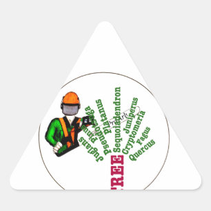 Tree Surgeon Arborist at work present Chainsaw Triangle Sticker